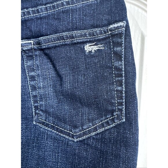 Lacoste Denim Distressed Mini Skirt Women's 34 Straight Short Y2k VTG - Picture 5 of 10